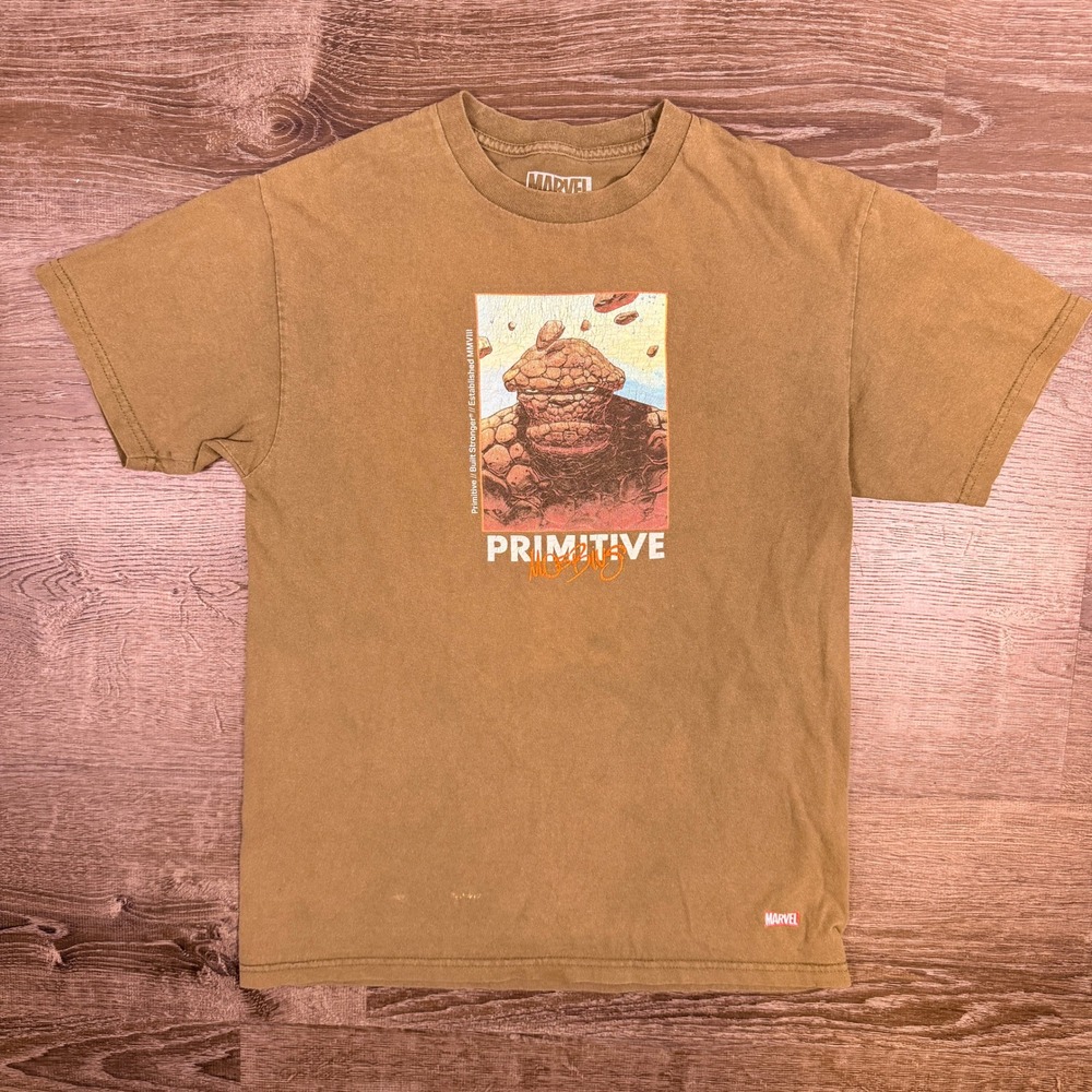 Y2K Primitive x Marvel Comics Moebius The‎ Thing Graphic Tee Brown Size M